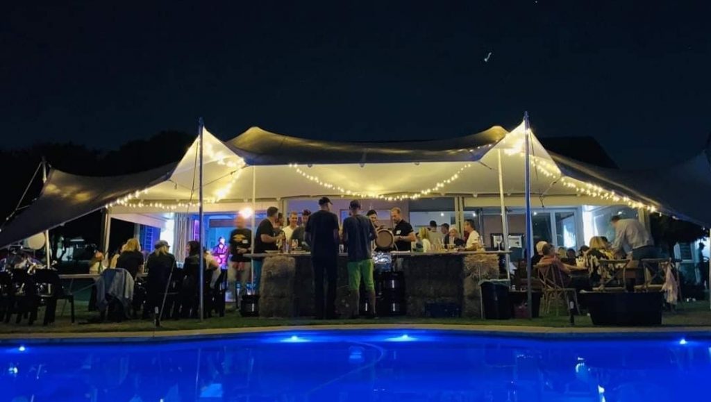 Birthday party set up Bedouin stretch tent